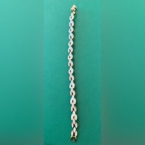 Vintage Swarovski Gold and Crystal Leaf Bracelet